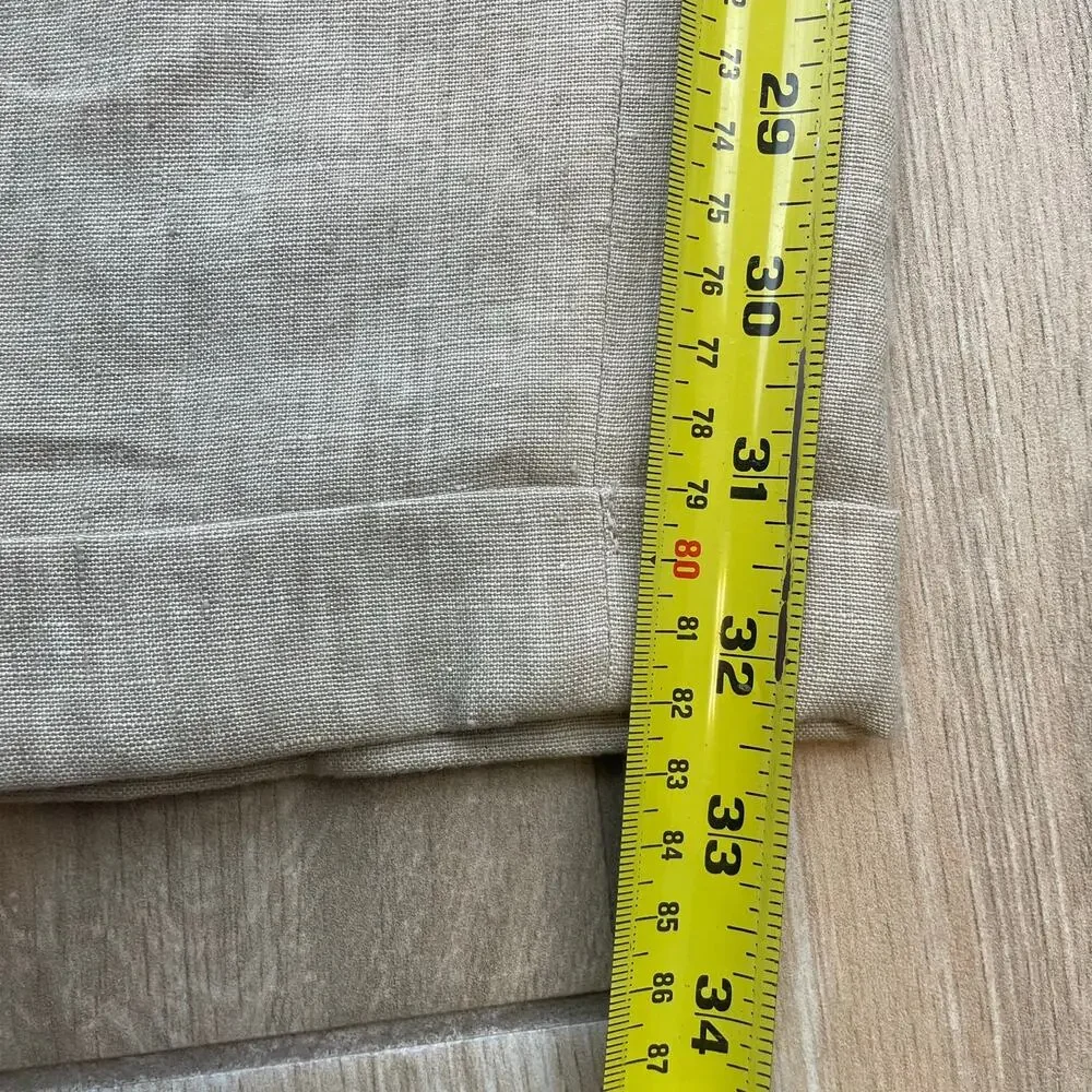 Jos A Bank Linen Pants Mens 36x32 Beige Pleated Cuffed Dress Trousers 100 Linen